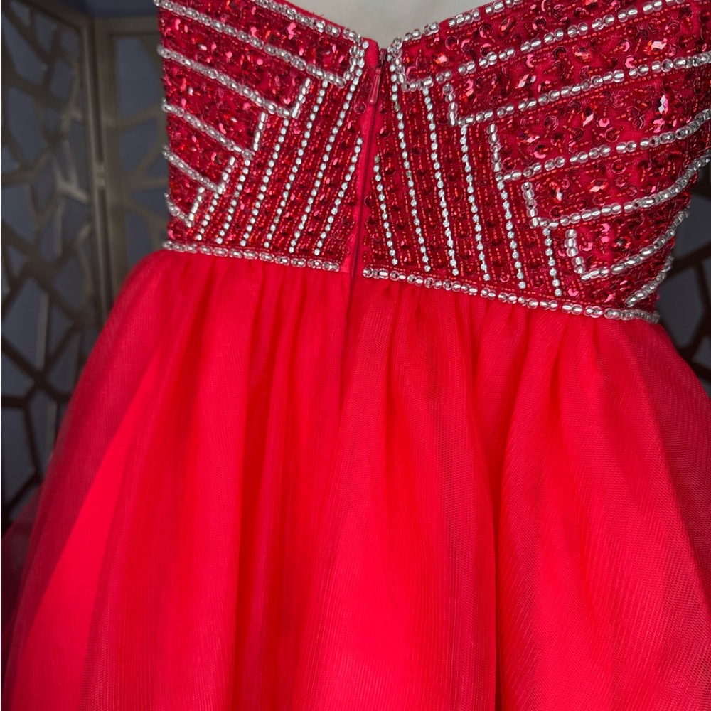 *LUCCI LU RED DRESS SIZE 2 - Picture 15 of 17